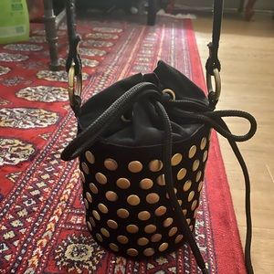 Urban Outfitters black suede bucket bag